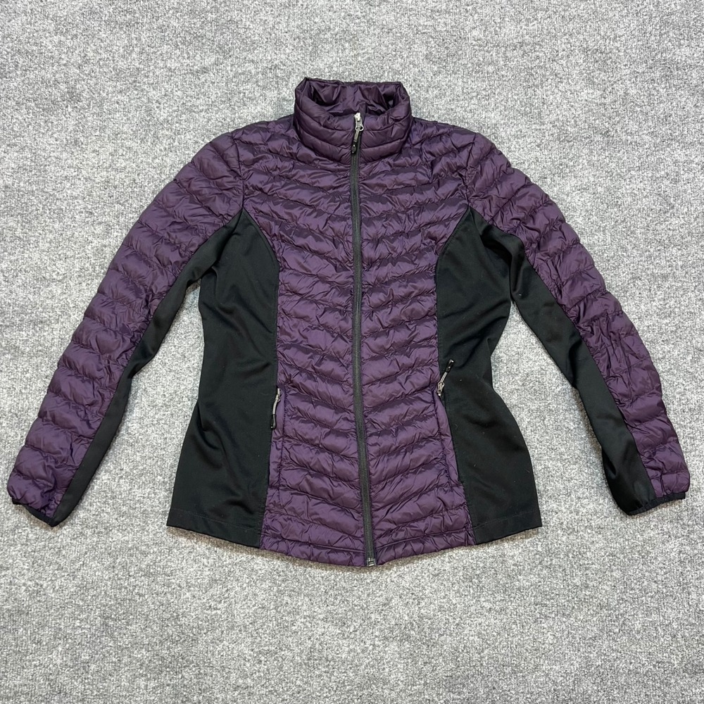 32 Degrees Puffer Jacket Womens Medium Purple Hybrid Quilted Full Zip